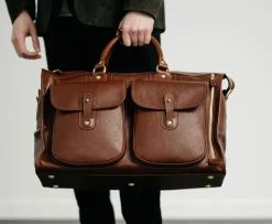 Express No. 2 Duffel Bag in Khaki Twill and Vintage Chestnut