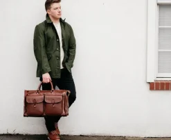 Express No. 2 Duffel Bag in Khaki Twill and Vintage Chestnut