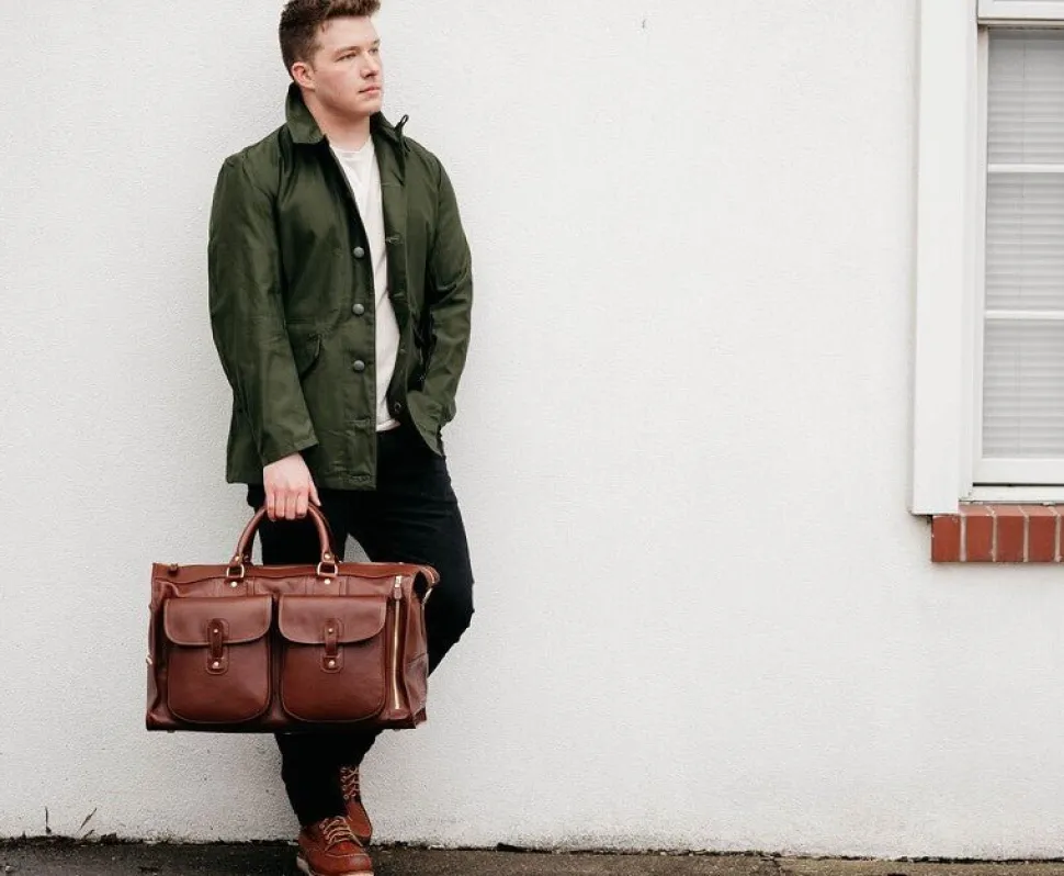 Express No. 2 Duffel Bag in Khaki Twill and Vintage Chestnut