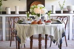Eze 60x60 Tablecloth in Ivory & Blue