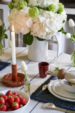 Eze 60x60 Tablecloth in Ivory & Blue