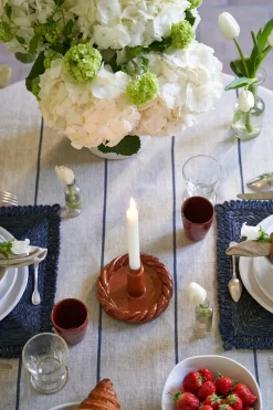 Eze 60x60 Tablecloth in Ivory & Blue