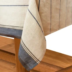 Eze 60x60 Tablecloth in Ivory & Blue