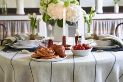 Eze 60x60 Tablecloth in Ivory & Blue