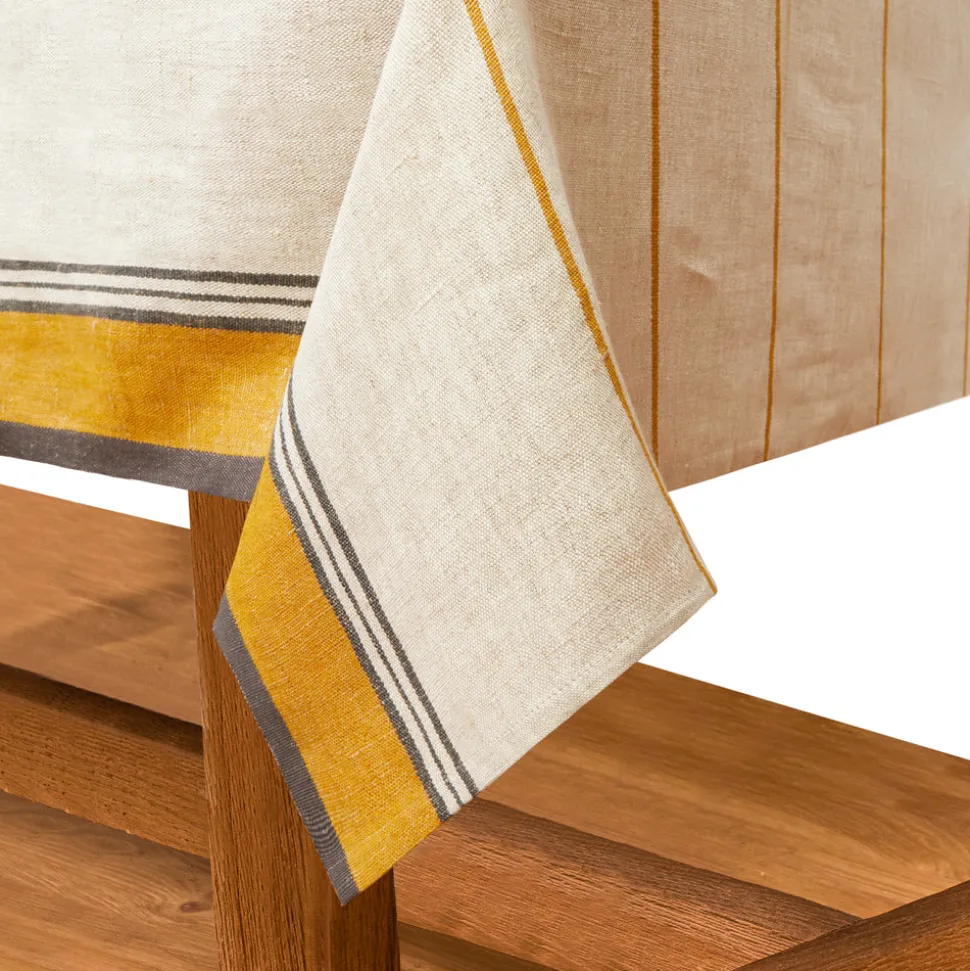 Eze 60x90 Tablecloth in Ivory & Mustard