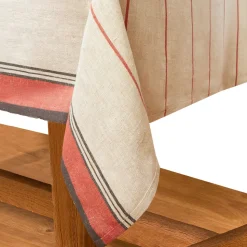 Eze 60x90 Tablecloth in Ivory & Red