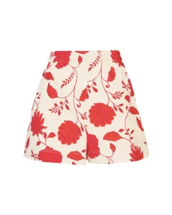 Fallon Shorts in Cream & Tomato
