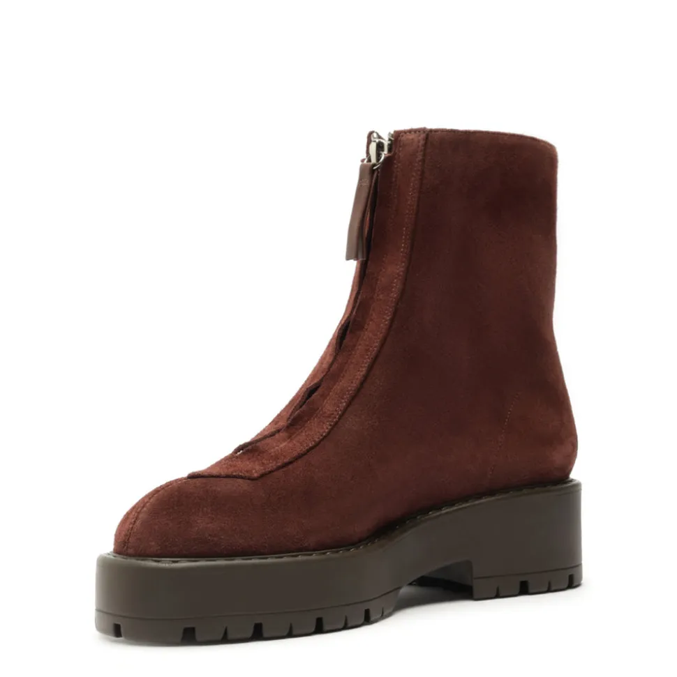 Farrah Leather Bootie in Root Brown