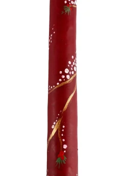Festive Snowy Branches Taper Candles, Set of 2