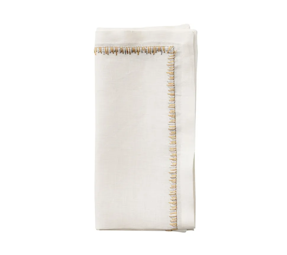 Filament Napkin in White, Gold & Silver, Set of 4