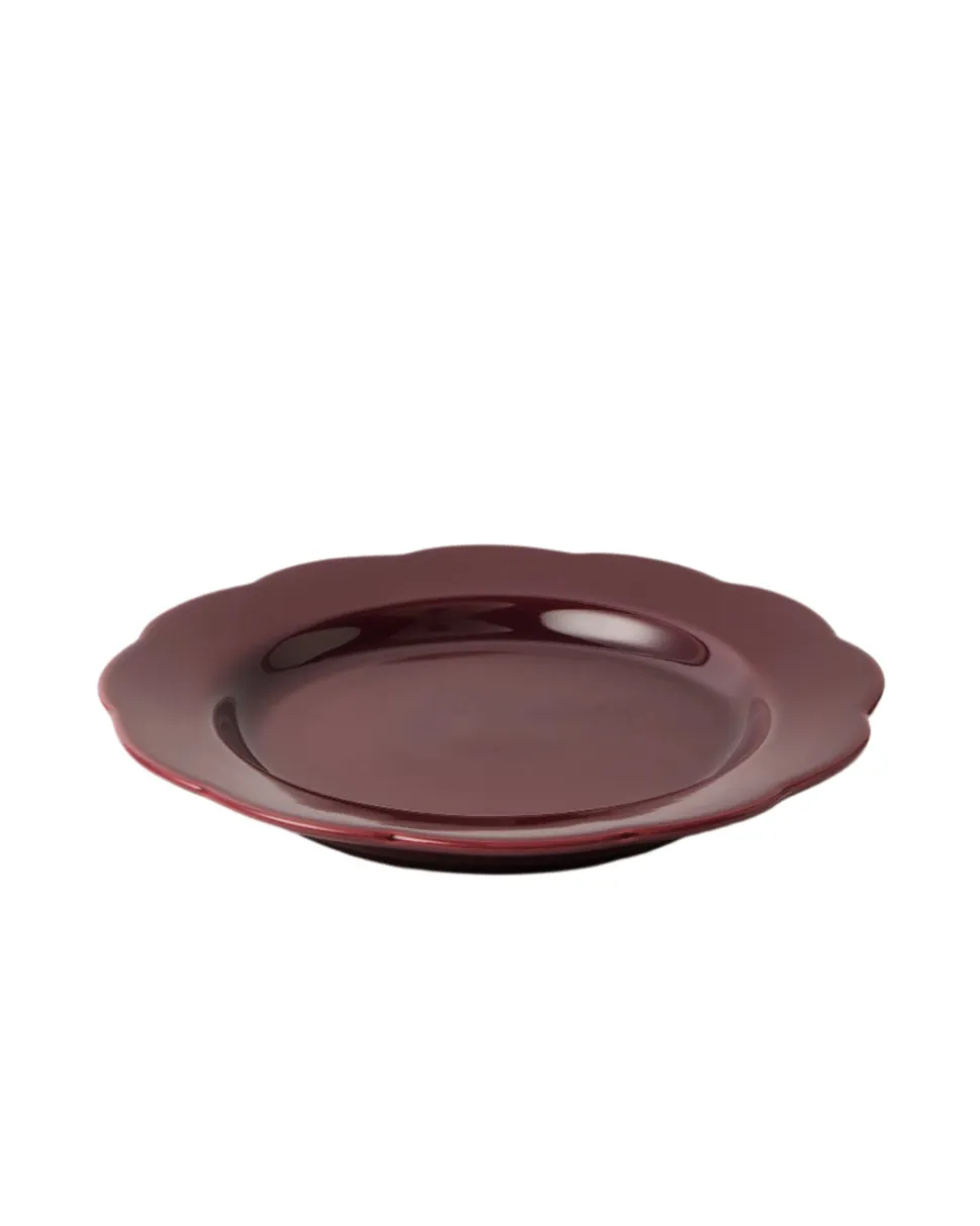 Fiore Dinner Plate in Burgundy