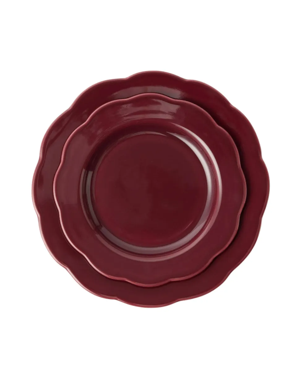 Fiore Dinner Plate in Burgundy