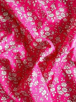 Fitted Sheet Made With Liberty Fabric in Capel Fuchsia