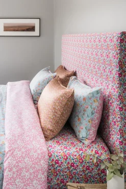 Fitted Sheet Made With Liberty Fabric in Betsy Deep Pink