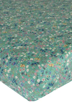 Fitted Sheet Made With Liberty Fabric in Donna Leigh Green
