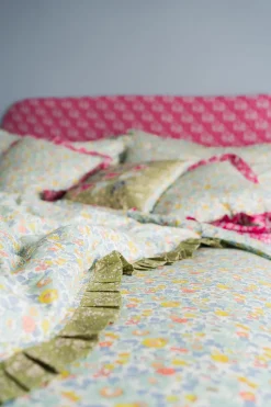 Fitted Sheet Made With Liberty Fabric in Betsy Sage