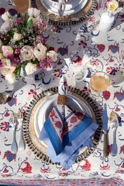 Fleur Des Indes Napkins in Blue & Red, Set of 6