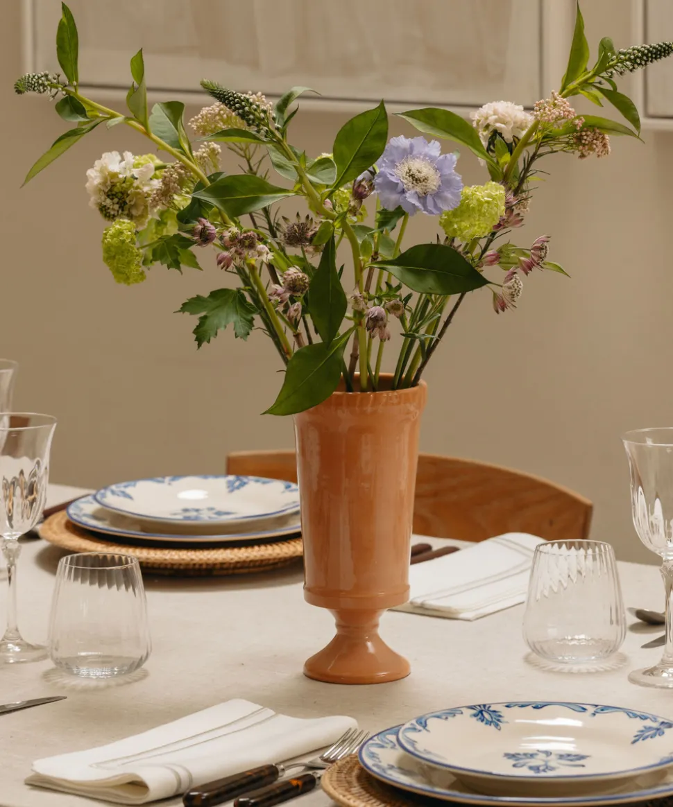 Flora Ceramic Urn Vase in Terracotta