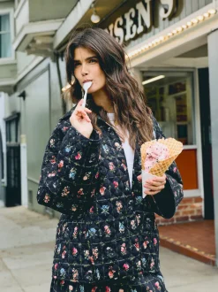 Flora Quilted Jacket in Florence Black Floral