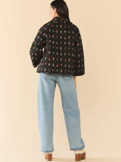Flora Quilted Jacket in Florence Black Floral