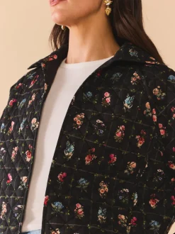 Flora Quilted Jacket in Florence Black Floral