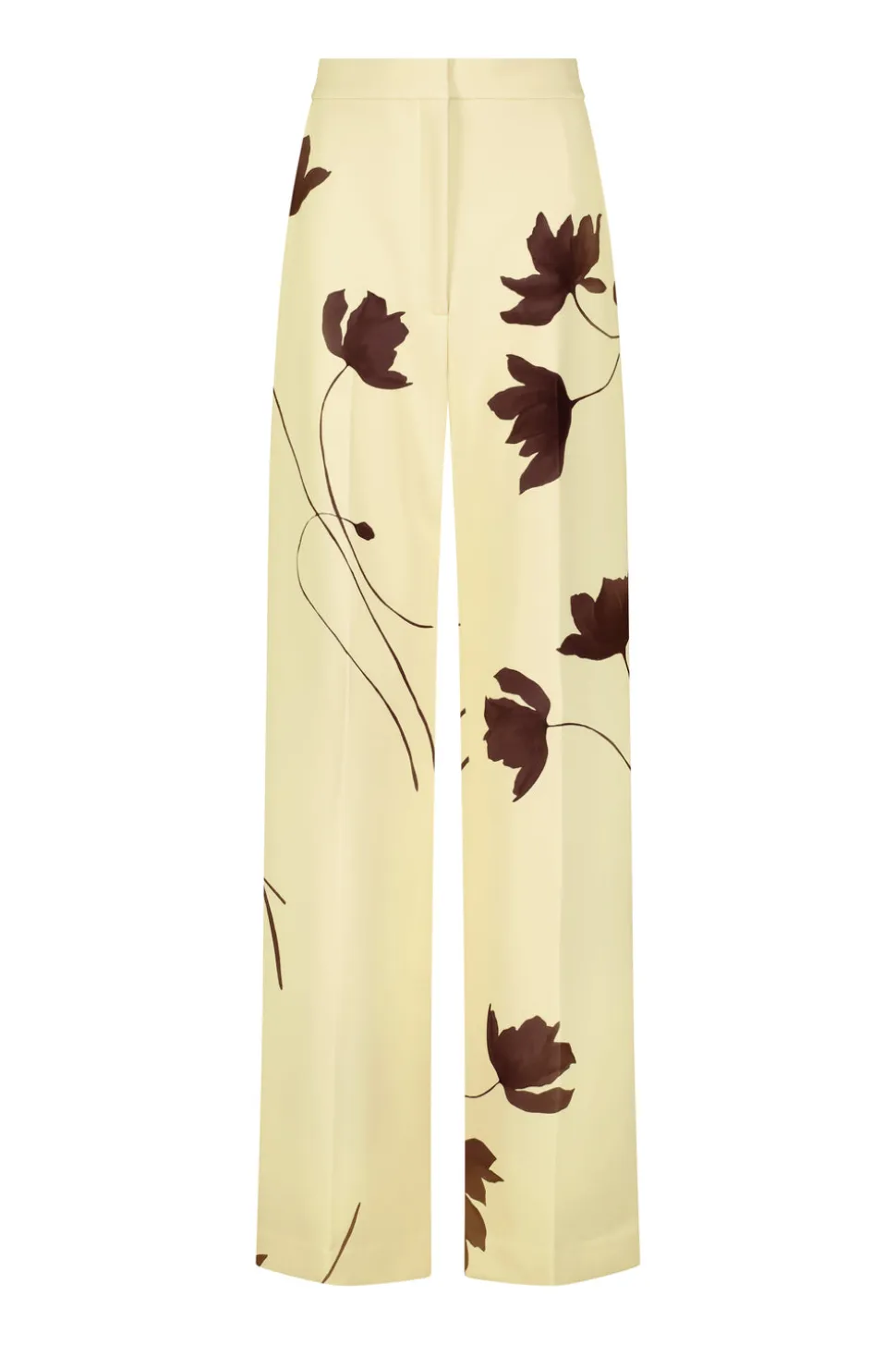 Floral Printed Crepe Molly Pant in Sunlight & Cocoa