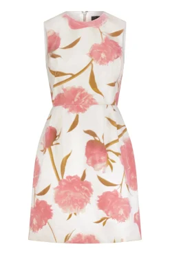Floral Velvet Sleeveless Mini Dress in Pink Multi