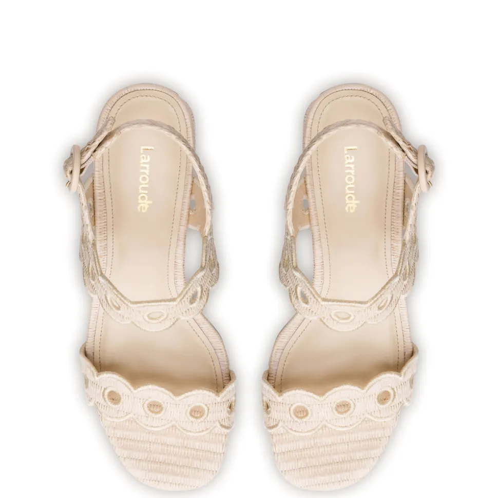 Florence Broderie Sandal In Natural Raffia