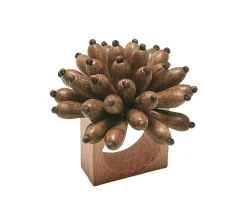 Florette Napkin Ring in Brown, Set of 4