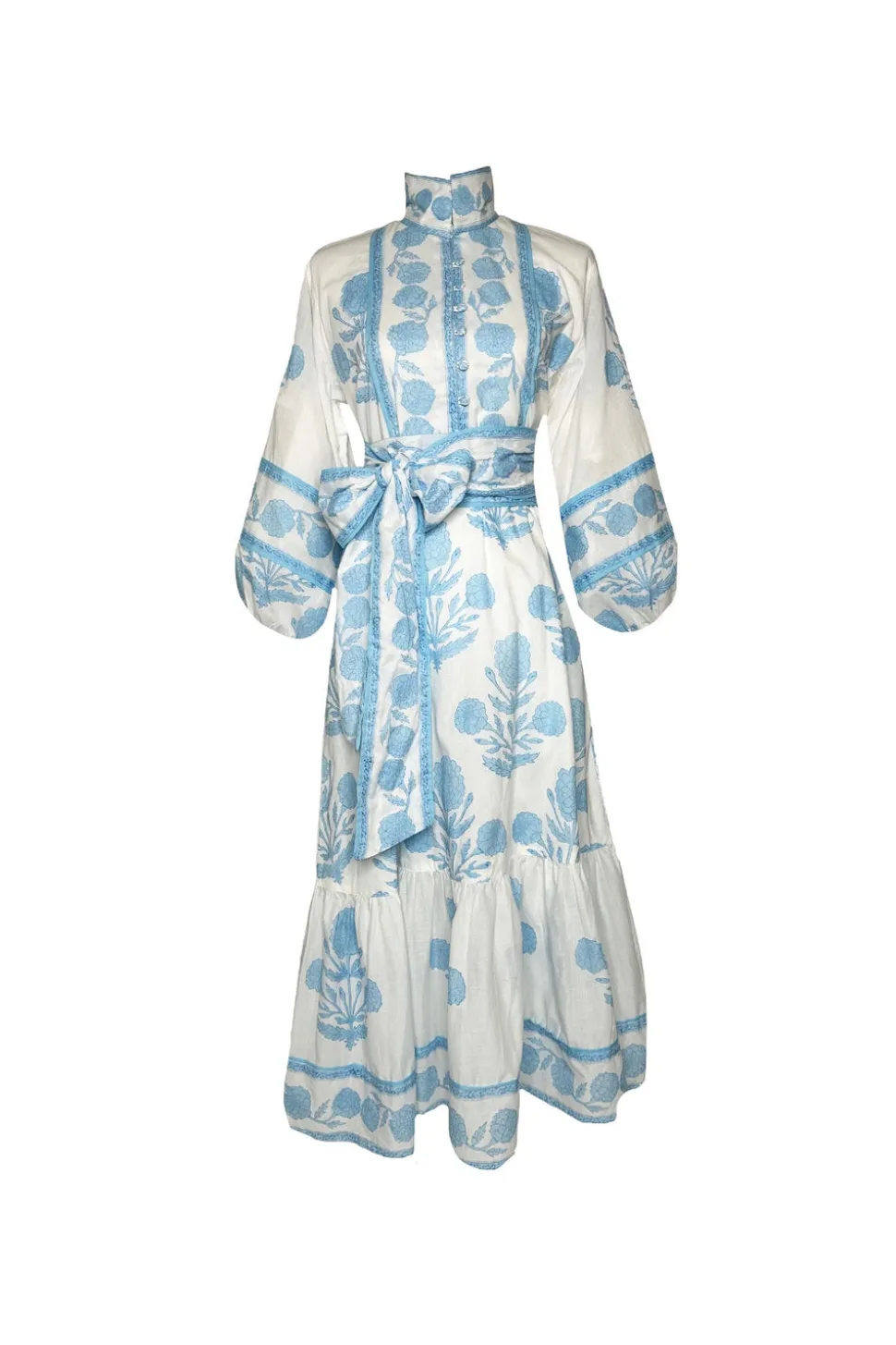 Flounce Dress in Baby Blue Marigold