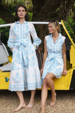 Flounce Dress in Baby Blue Marigold