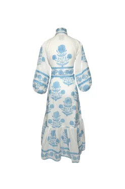 Flounce Dress in Baby Blue Marigold