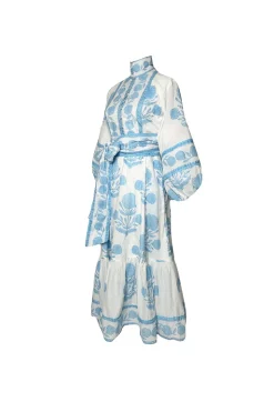 Flounce Dress in Baby Blue Marigold