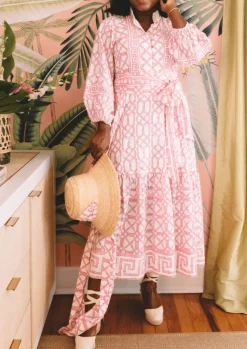 Flounce Dress in Hibiscus Bamboo
