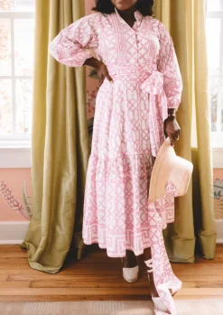 Flounce Dress in Hibiscus Bamboo