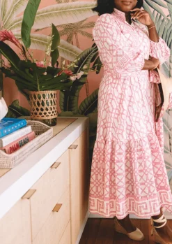 Flounce Dress in Hibiscus Bamboo