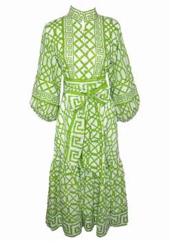 Flounce Dress in Key Lime Bamboo