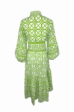 Flounce Dress in Key Lime Bamboo