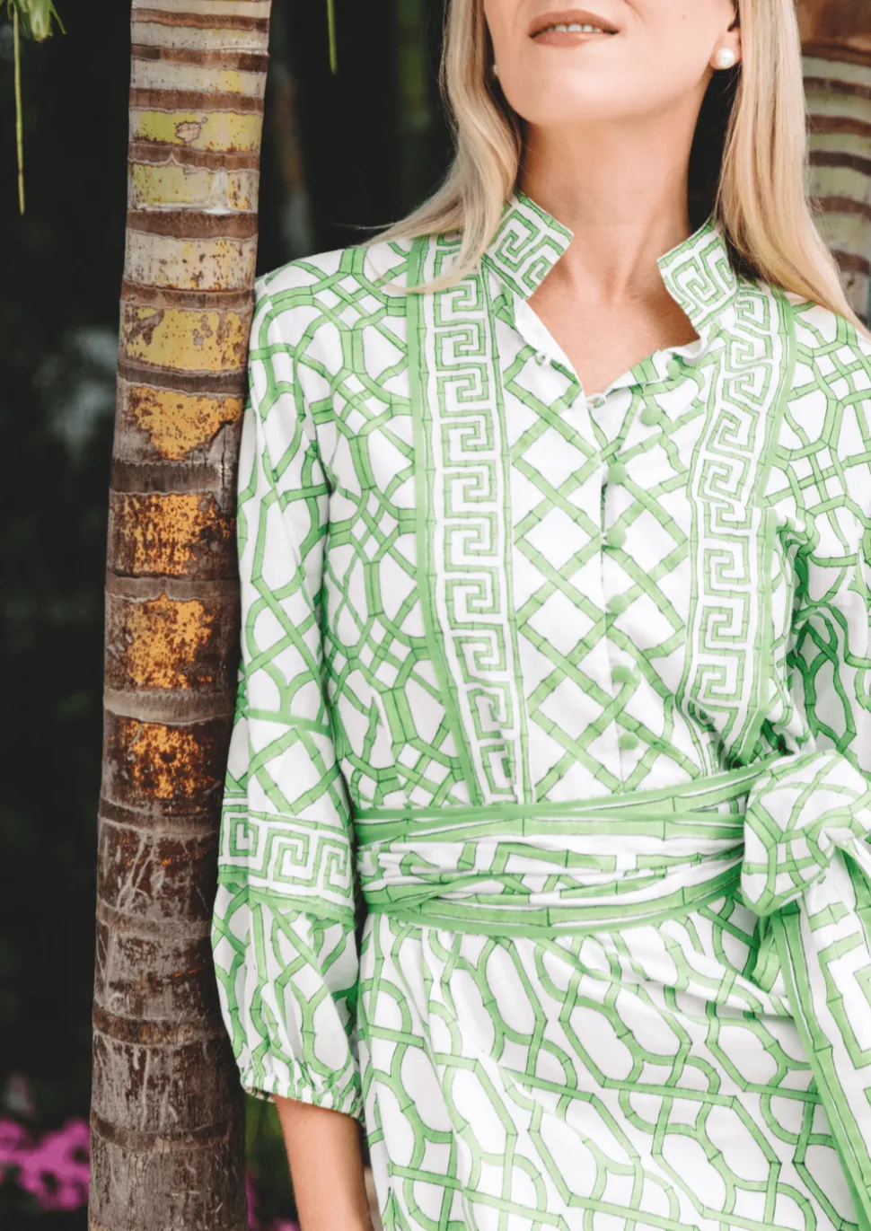 Flounce Dress in Key Lime Bamboo