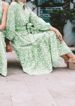 Flounce Dress in Key Lime Bamboo
