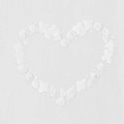 Flower Heart White Hand Towel