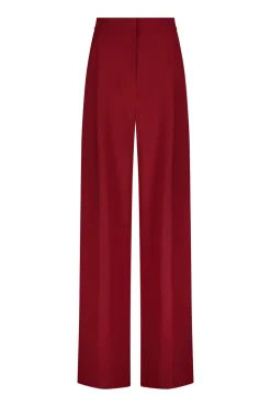 Fluid Crepe Wide Leg Trouser in Wine