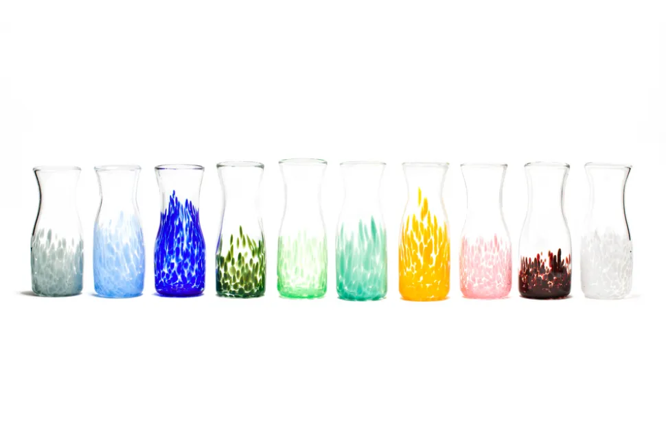 Forest Green Transparent Spotted Carafe