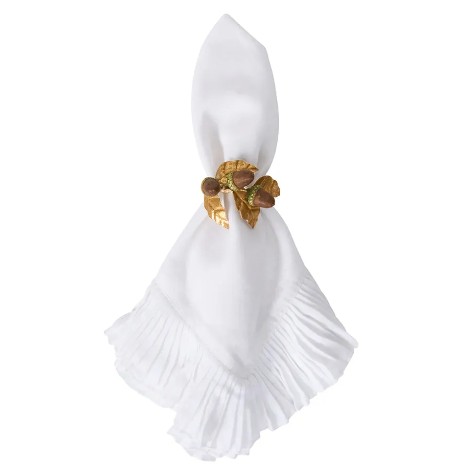 Forest Walk Acorn Napkin Ring in Multi, Set of 4