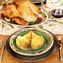Forest Walk Leaf Plate Assorted in Café Au Lait, Set of 4