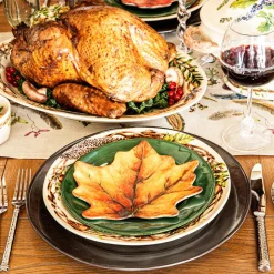 Forest Walk Leaf Plate Assorted in Café Au Lait, Set of 4