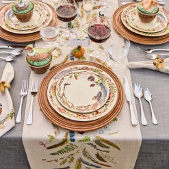 Forest Walk Party Plate in Café Au Lait, Set of 4