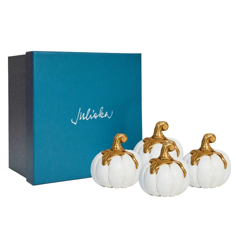 Forest Walk Pumpkin Place Card Holder in Gold, Set of 4