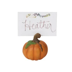 Forest Walk Pumpkin Place Card Holder in Multi, Set of 4