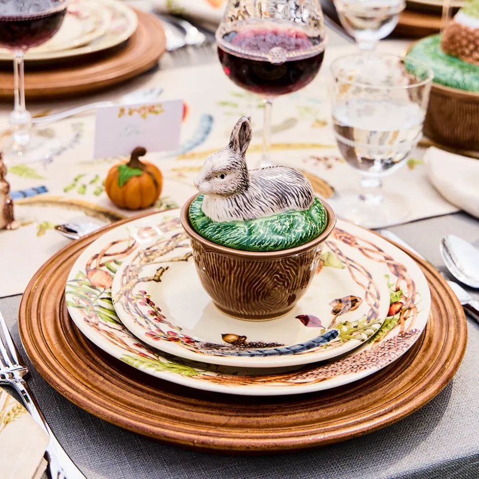 Forest Walk Rabbit Bowl with Lid in Multi